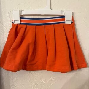 Janie and Jack Vibrant Orange Skirt with Blue Striped Waistband